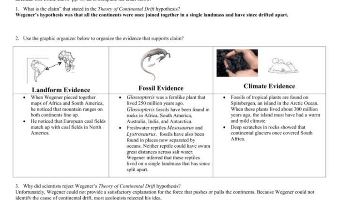 Section 9.1 continental drift answer key