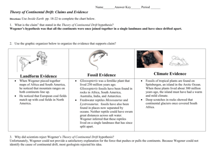 Section 9.1 continental drift answer key