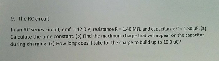 In an rc series circuit emf 12.0 v