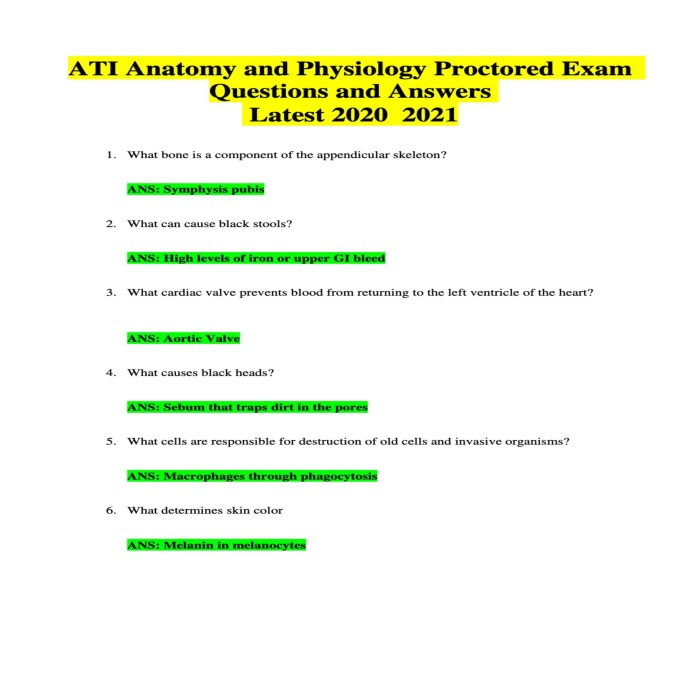 Ati anatomy and physiology 2009 proctored exam